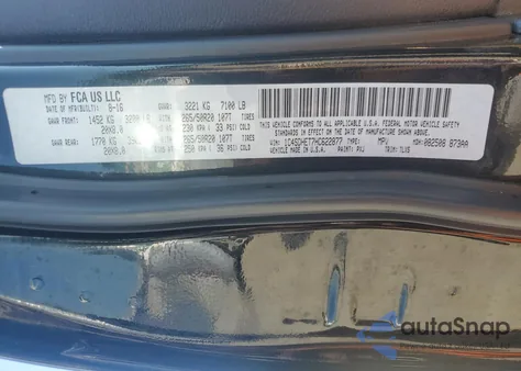 2017 Dodge Durango Citadel z USA, uszkodzony, nr VIN 1C4SDHET7HC622877